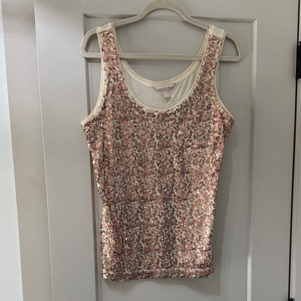Banana Republic Champagne Sequin Tank